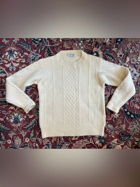 Ines de la Fressange x Uniqlo Ivory Cable-Knit Crewneck Fisherman’s Sweater S